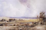 Peter Dewint View on the Lowther,with Cattle in the Water oil painting